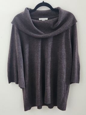 Ralsey Plus Size 1X Brown Heathered Cowl Neck Cozy Knit Sweater